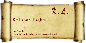 Kristek Lajos névjegykártya