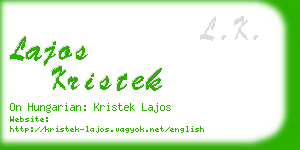 lajos kristek business card